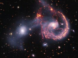 Як галактики стикаються у всесвіті, що розширюється